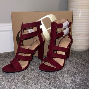 Burgundy Suede Heels